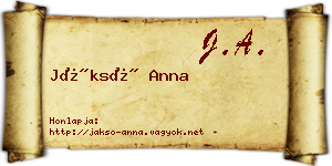 Jáksó Anna névjegykártya