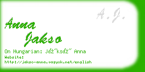 anna jakso business card